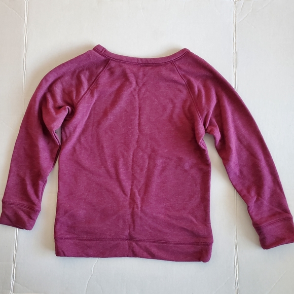 Old Navy Girls Long Sleeve Criss-cross Hem Sweatshirt, Burgundy, S - Picture 2 of 6